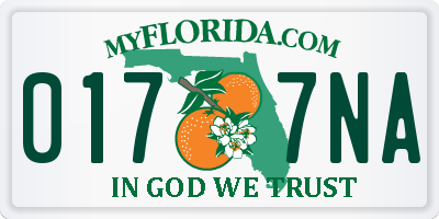 FL license plate 0177NA