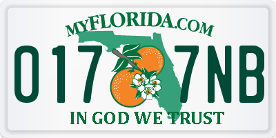 FL license plate 0177NB