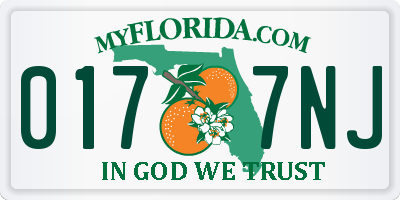FL license plate 0177NJ