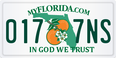 FL license plate 0177NS