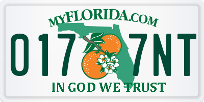 FL license plate 0177NT
