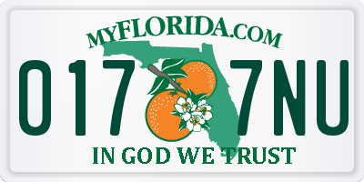 FL license plate 0177NU