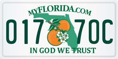 FL license plate 0177OC