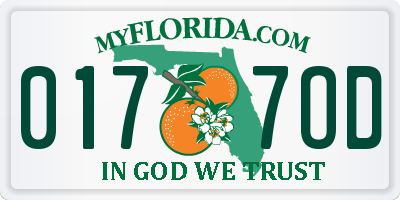 FL license plate 0177OD