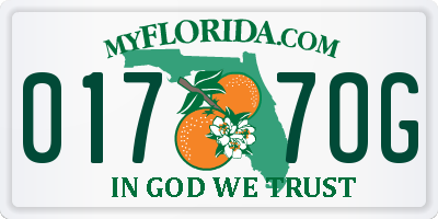 FL license plate 0177OG