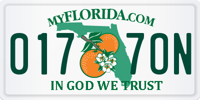 FL license plate 0177ON