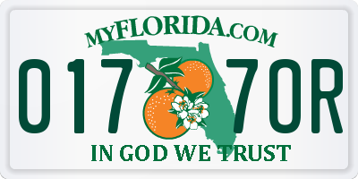 FL license plate 0177OR