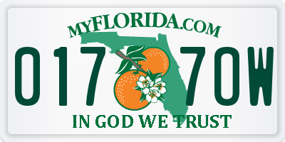 FL license plate 0177OW