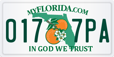 FL license plate 0177PA