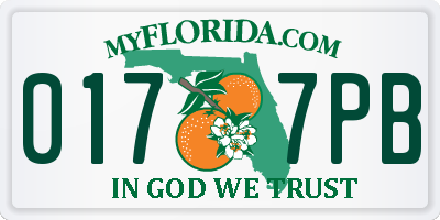 FL license plate 0177PB