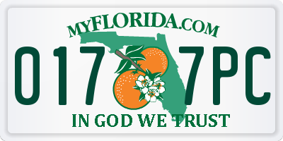 FL license plate 0177PC