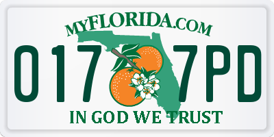 FL license plate 0177PD