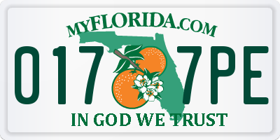 FL license plate 0177PE