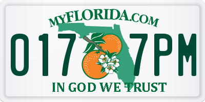 FL license plate 0177PM