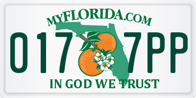 FL license plate 0177PP