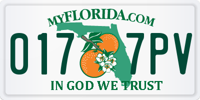 FL license plate 0177PV