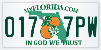 FL license plate 0177PW