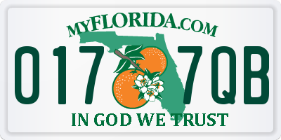 FL license plate 0177QB
