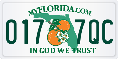 FL license plate 0177QC