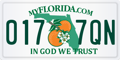 FL license plate 0177QN