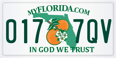 FL license plate 0177QV