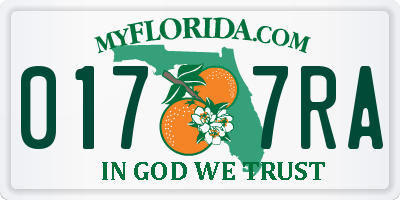 FL license plate 0177RA