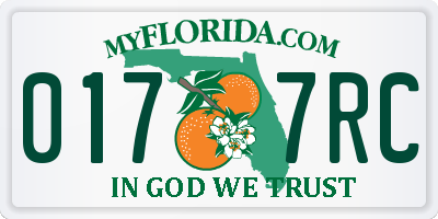 FL license plate 0177RC