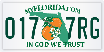FL license plate 0177RG