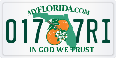 FL license plate 0177RI