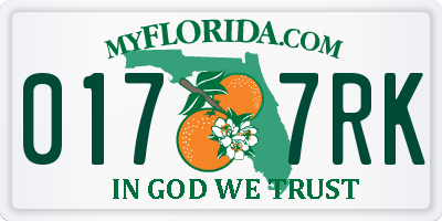FL license plate 0177RK