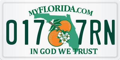 FL license plate 0177RN