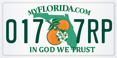 FL license plate 0177RP