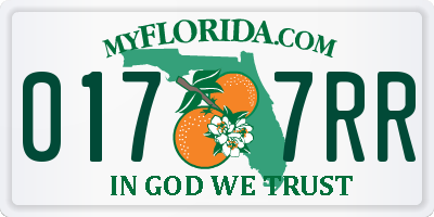 FL license plate 0177RR