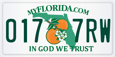 FL license plate 0177RW