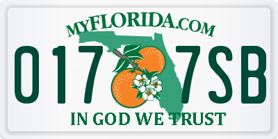 FL license plate 0177SB