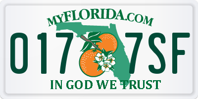 FL license plate 0177SF