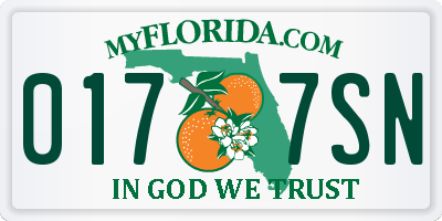 FL license plate 0177SN