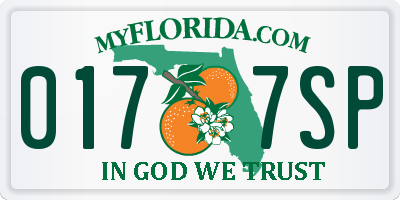 FL license plate 0177SP