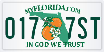 FL license plate 0177ST