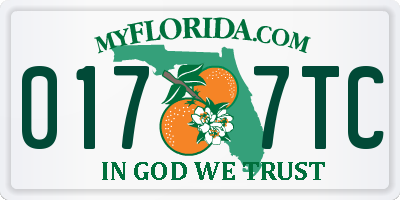 FL license plate 0177TC
