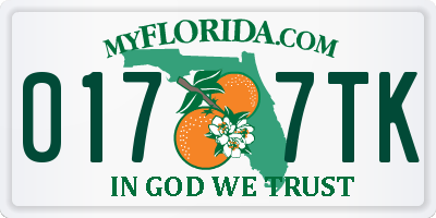 FL license plate 0177TK