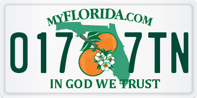 FL license plate 0177TN