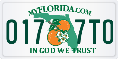 FL license plate 0177TO