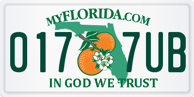 FL license plate 0177UB