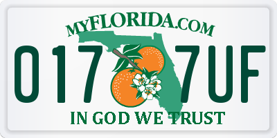 FL license plate 0177UF