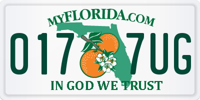FL license plate 0177UG