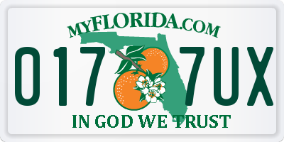 FL license plate 0177UX