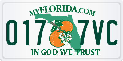 FL license plate 0177VC