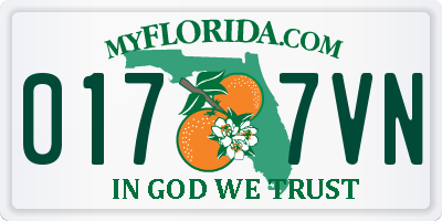 FL license plate 0177VN