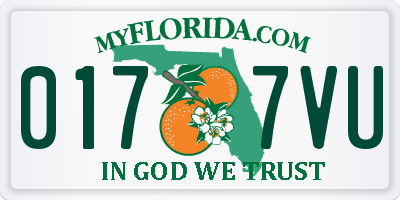 FL license plate 0177VU